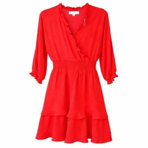NWT Red Ruffled Women's Dress